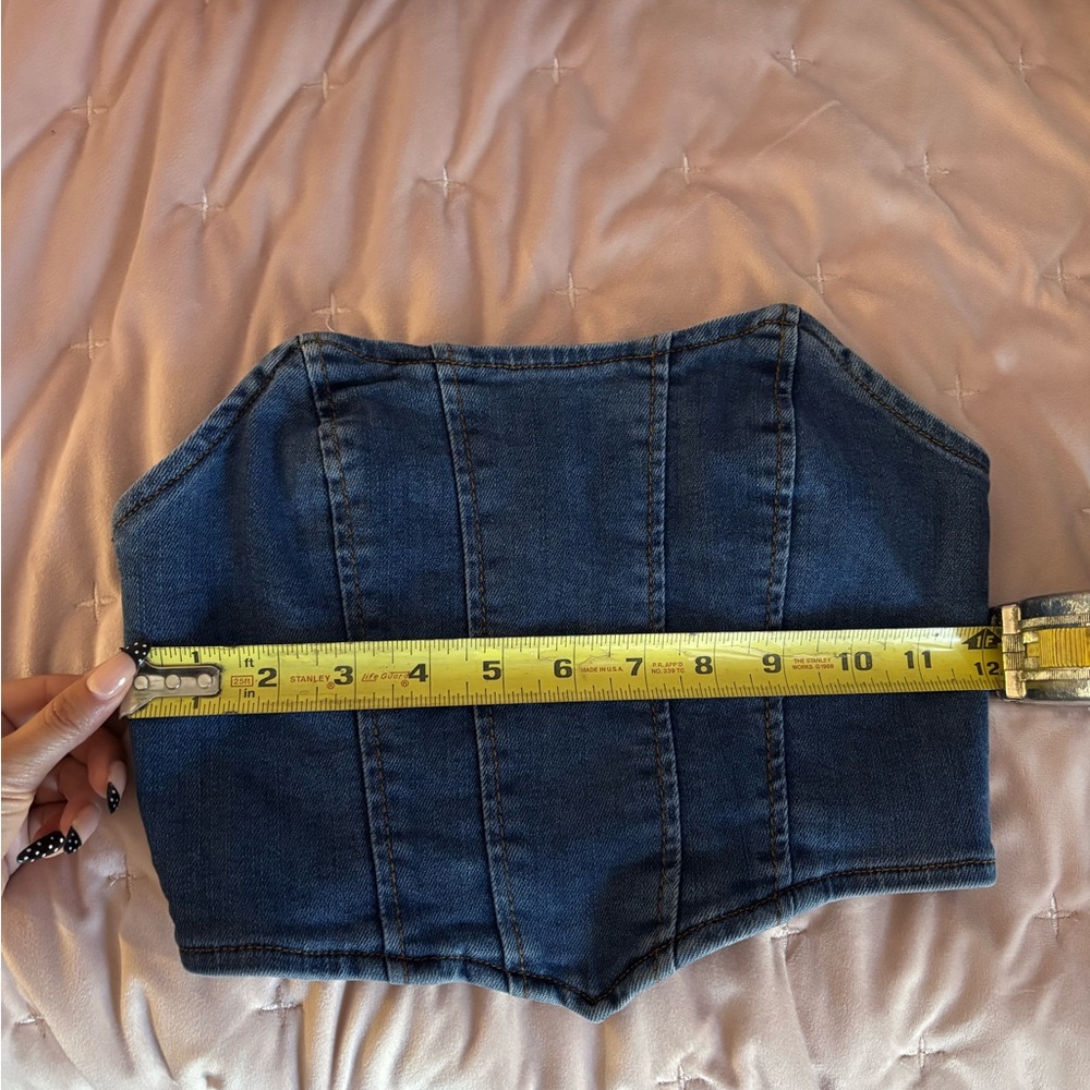Adika Dark Blue Denim Corset Top